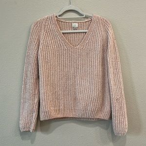 A New Day pink velvet-like cable knit sweater, XS